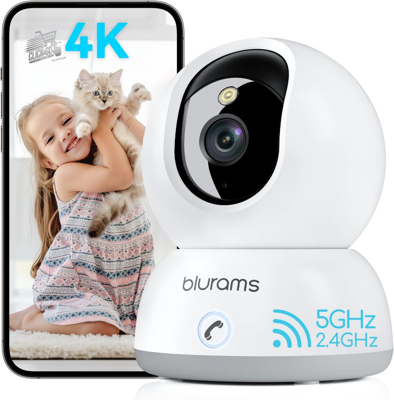 Indoor Wi-Fi Camera 4K Baby Monitor 360 AI Detection Night 5G 2.4G Ale