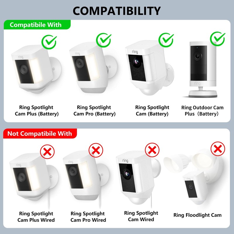 2Pack Adjustable Mounting Bracket for Ring Spotlight Cam Plus/Pro (Battery) and gallery