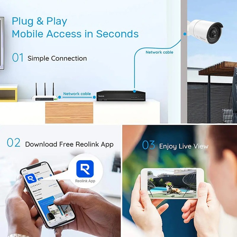 Reolink DIY 8CH PoE Security Camera System E1 Outdoor SE PoE 4K PoE IP Camera gallery