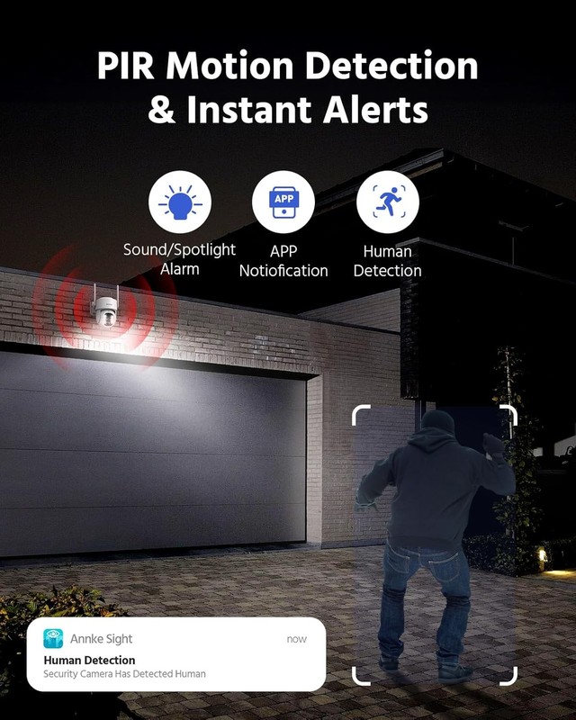 ANNKE 4MP Solar Security Cameras Wireless 360 View 4PK gallery