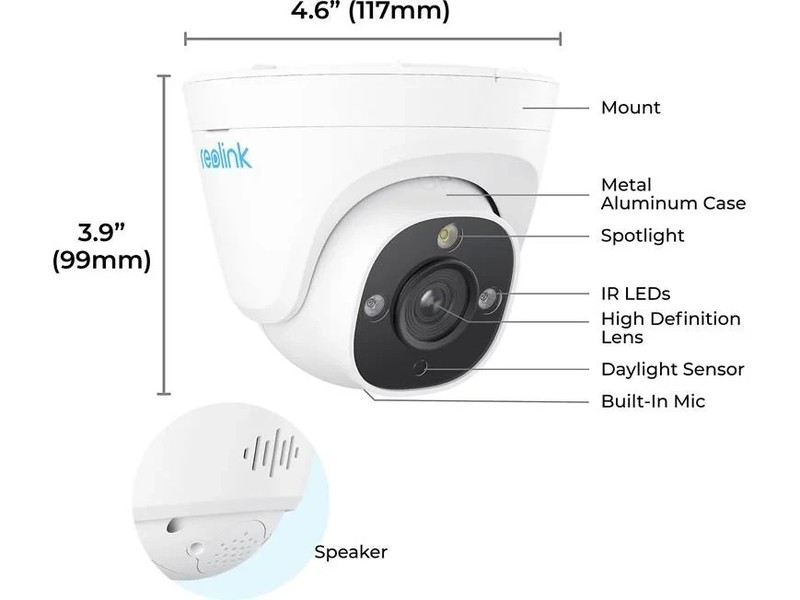 ✅ Reolink 12MP UHD PoE Dome Audio IP Camera Color Night Vision NVC-D12M White ✅ gallery