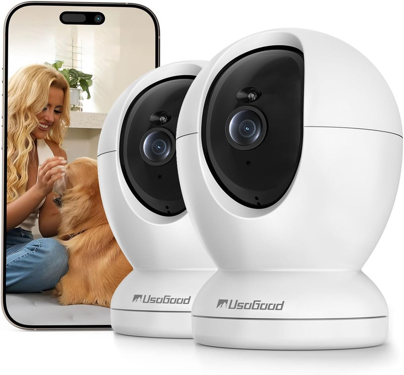 2.5K Indoor Camera for Home Security, 360° Security Camera Indoor, Baby/Pet Came
