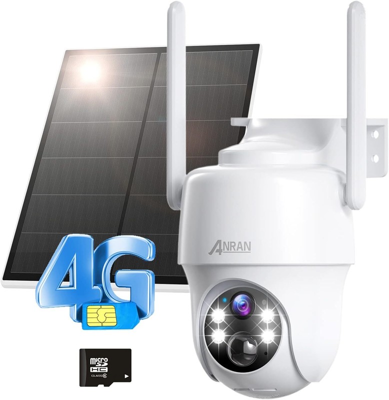 ANRAN Outdoor 4G LTE Security Camera Solar Battery Energy Wireless W/ Sim Card