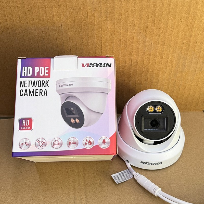 Vikylin CCTV 7/24 Recording 24H Color MIC POE 5MP Mini Surveillance Camera Onvif