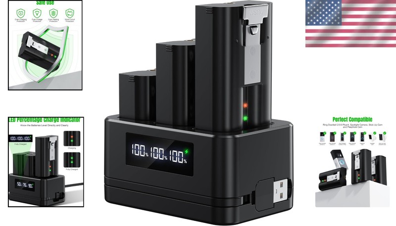 Universal Compatibility: 6040mAh Ring Camera Battery Pack with Charging Station gallery