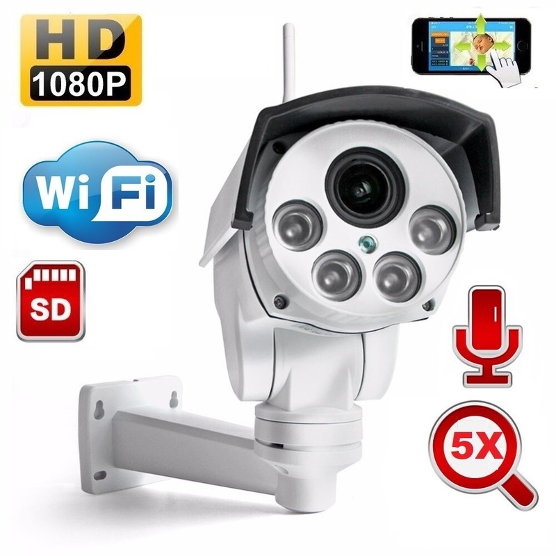 2.0MP Wireless 1080P WIFI 2.7-13mm Lens PTZ Security IP Camera Outdoor IR Night