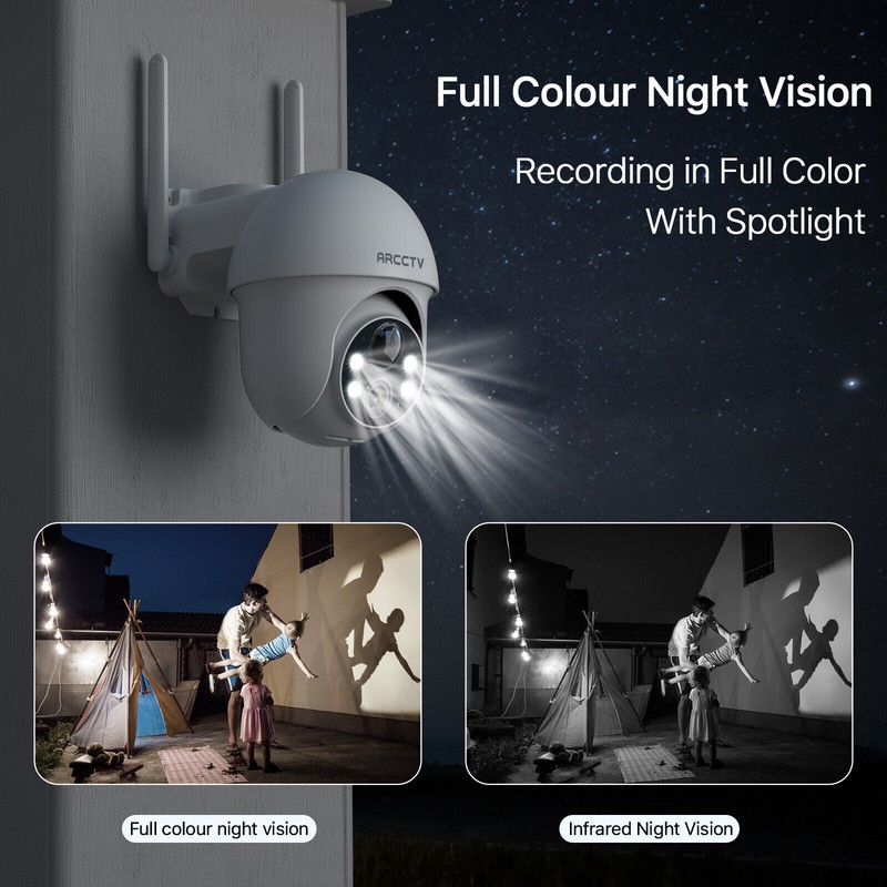 ARCCTV Solar Security Camera 360° PTZ Wireless Battery 2 Way Audio Home Outdoor gallery