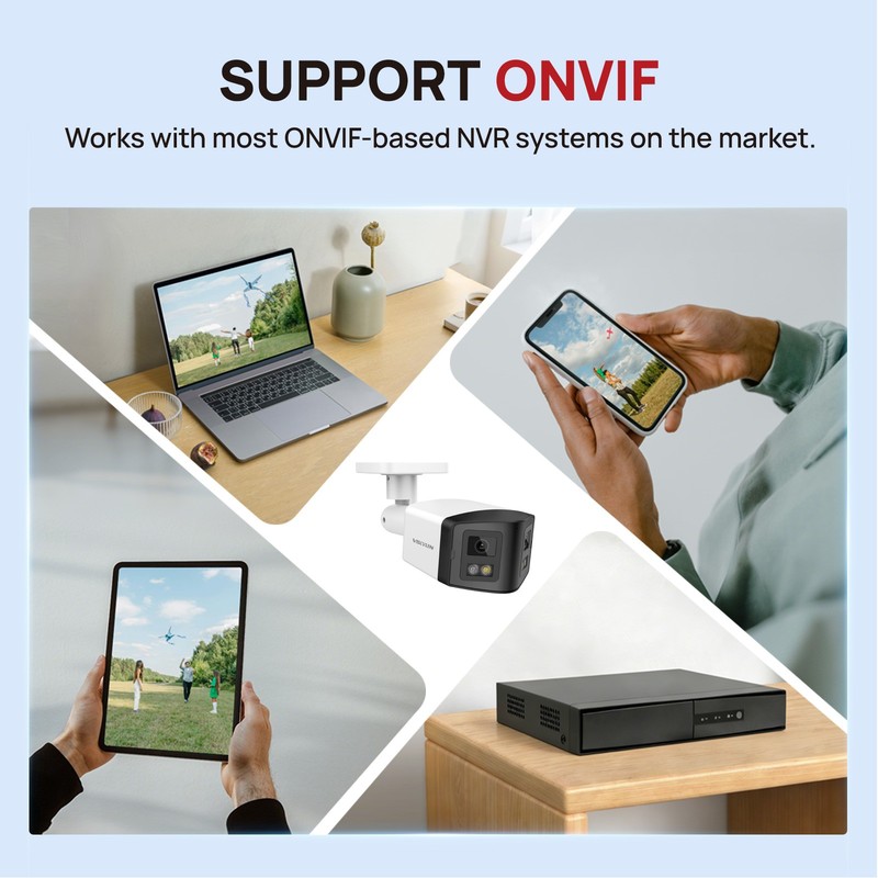 VIKYLIN Color+IR Dual lens 180 View 8MP 4K POE Camera Audio and Microphone Onvif gallery