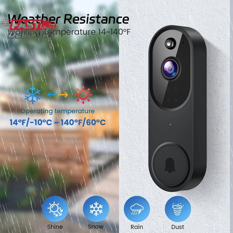 1080P Wireless Video Doorbell Camera, Night Vision, Cloud Storage (Sold Separate gallery