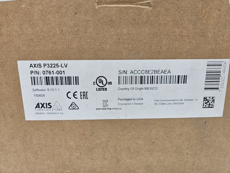 AXIS 0761-001-01 P3225-LV 1080p HD DOME SECURITY CAMERA