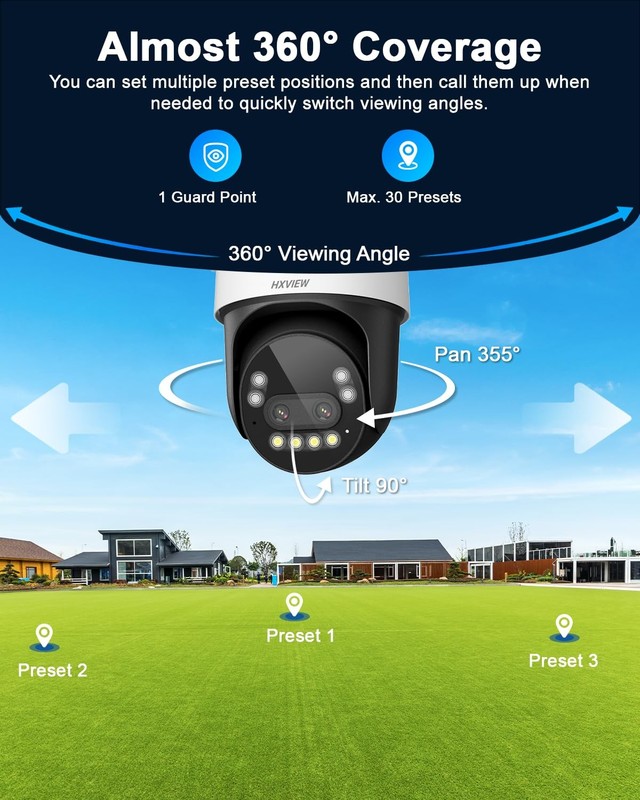 4K PTZ Security Camera Outdoor with Rapid 10X Hybrid Zoom, 355°Pan & 90° Tilt... gallery