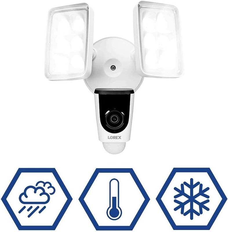 Lorex V261LCD-E 1080p Outdoor Wi-Fi Floodlight Camera with Night Vision - White gallery
