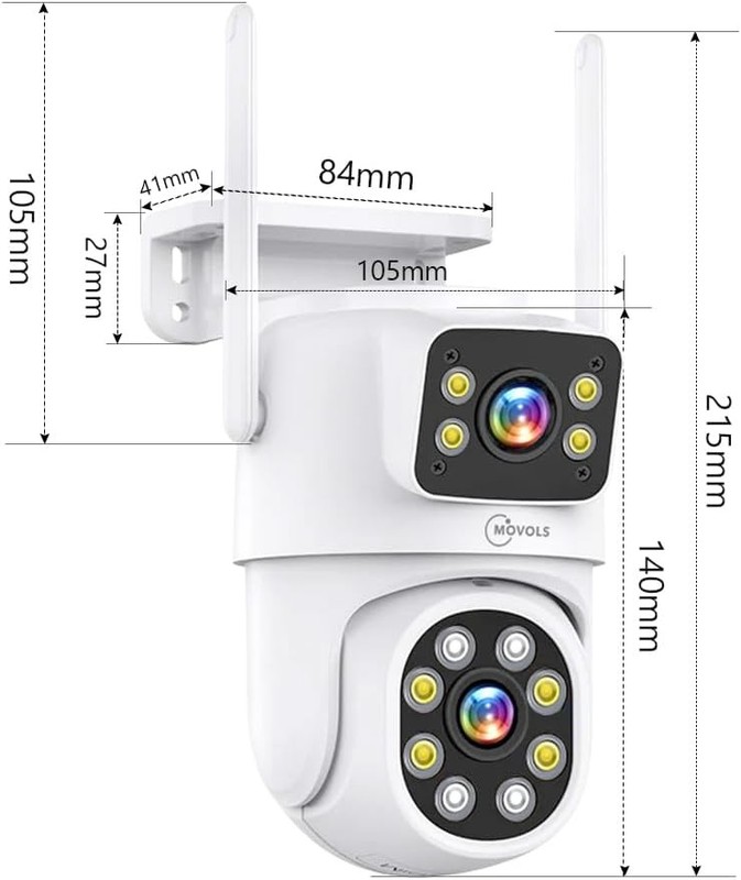 Wireless Security Camera Wifi 4MP Dual Lens Camera,2K HD PTZ Dome Camera gallery