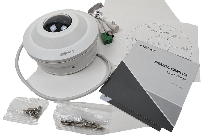 Hanwha Techwin HCF-8010V Dome Camera WDR 5MP Outdoor Analog HD Fisheye NEW