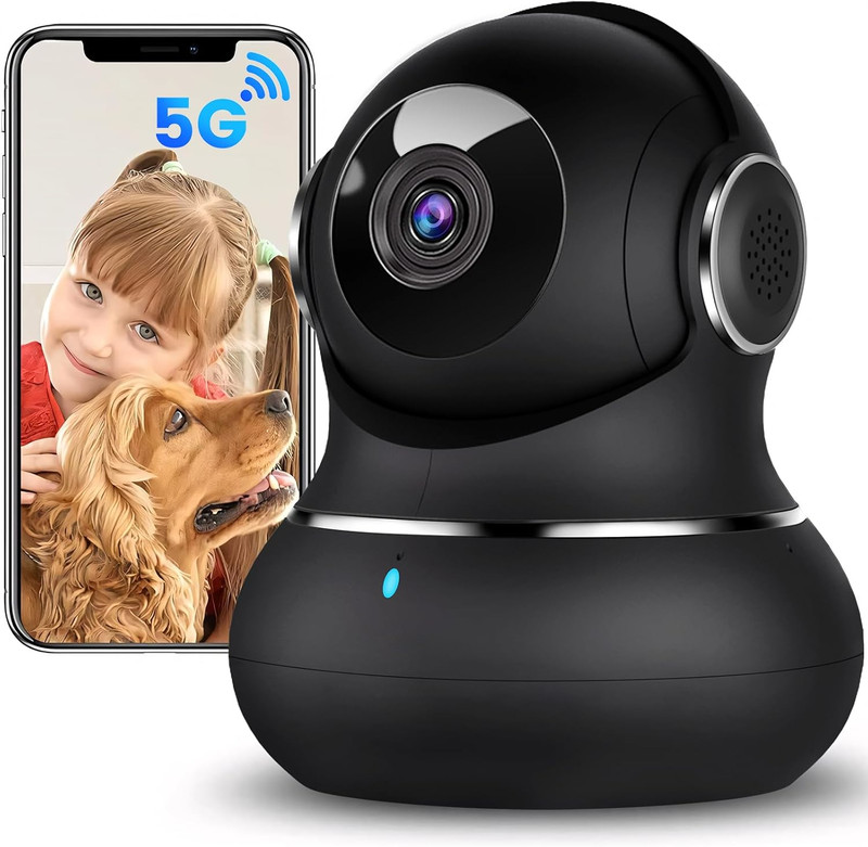 2K Indoor Home Security Camera, 360° Motion Pet Cam with Phone App Baby Monitor-