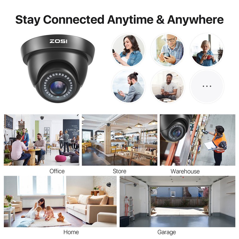 ZOSI 1080p 4in1 HD CCTV Home Surveillance Security Camera Outdoor Dome Day Night gallery