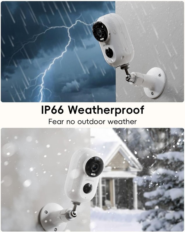 ZUMIMALL Solar Security Camera 2K Wireless Outdoor 2.4GHz WiFi Support Alexa-F5K gallery