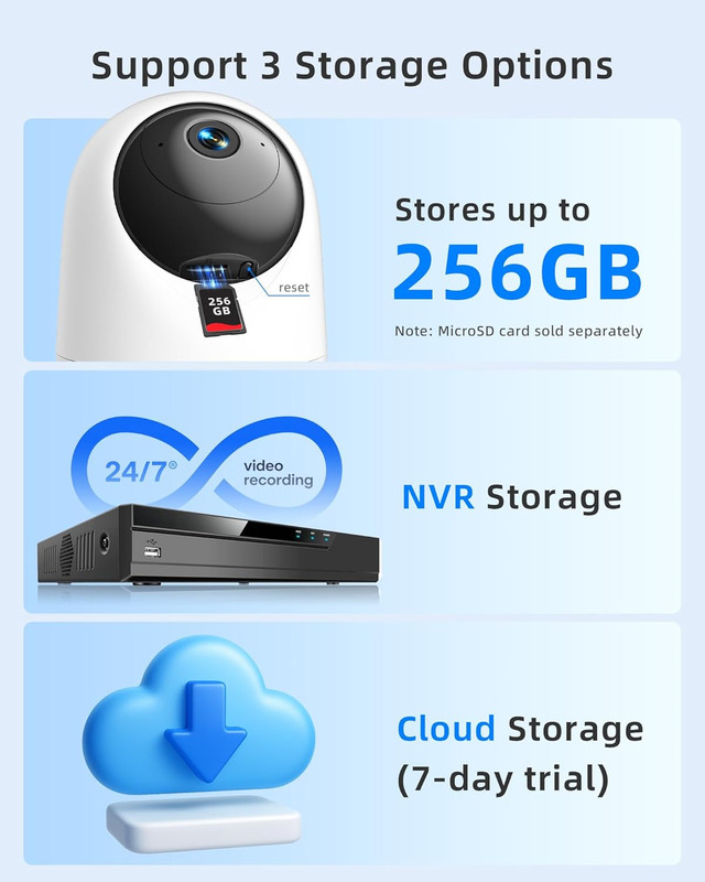 Indoor Camera 5G Wifi Pan Tilt 2.5K 4MP Support up to 256GB SD Card gallery