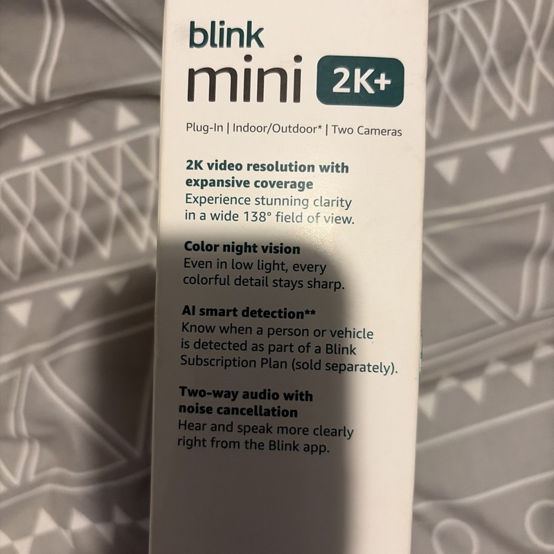 Blink Mini 2K+ Compact Smart Plug In Security Camera Black Color Night Vision gallery