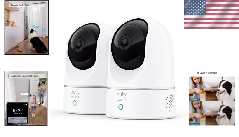 360-Degree 2K Indoor Surveillance Camera Kit with AI & Voice Command Control gallery