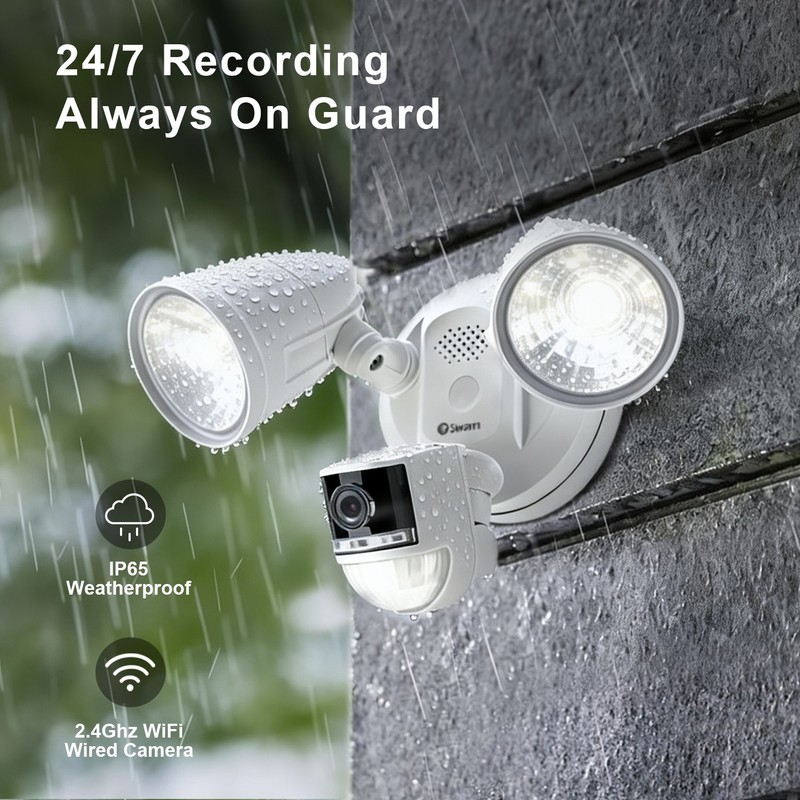 Swann 4K Floodlight Security Camera Wired Floodlight Camera, Smart security cam gallery