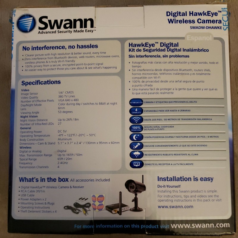 Swann Digital HawkEye Wireless Kit,Advanced series,zero interference.. gallery