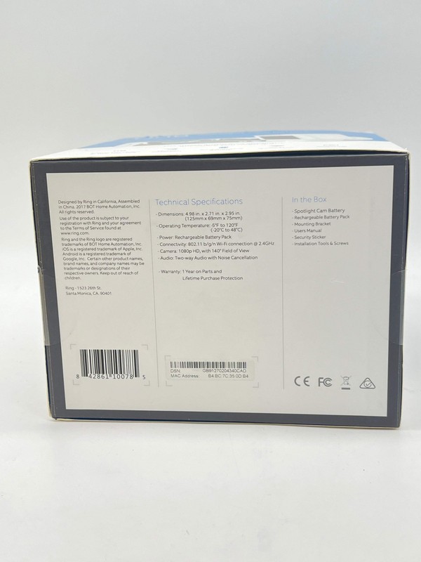 Ring Spotlight Cam Battery Security Camera White New In Box gallery