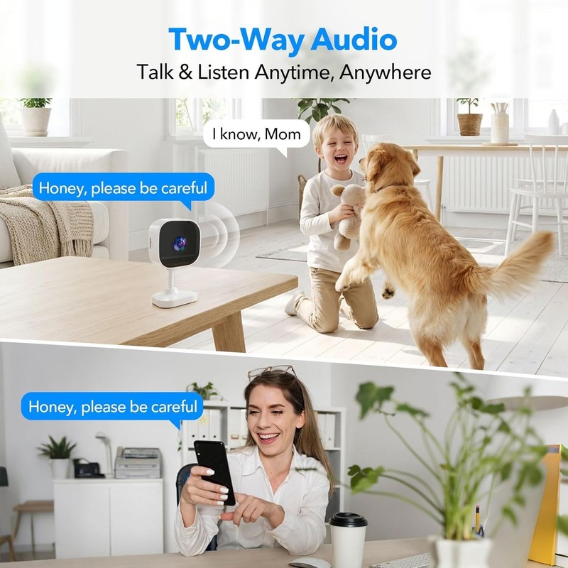 2-Pack 2K HD Home Surveillance Camera with AI Motion Detection & Night Vision gallery
