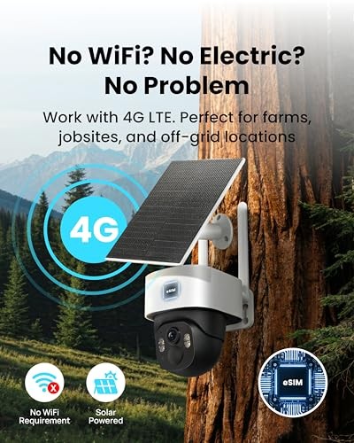 4G LTE Cellular Solar Security Camera Wireless Outdoor, No WiFi Solar Powered gallery