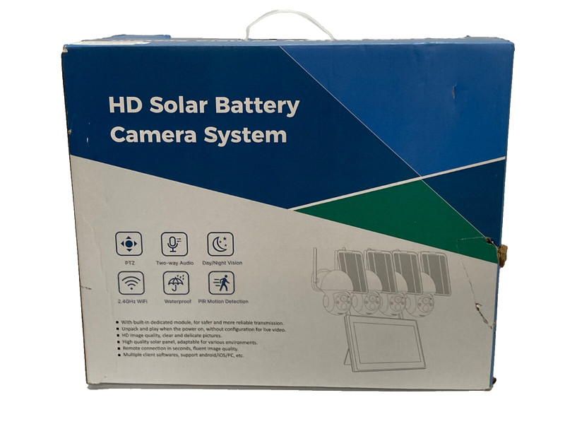 Hiseeu Wireless Security Camera System, Outdoor Solar Powered 4-Camera 1-Tb HDD