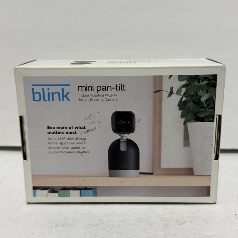 Blink Mini Pan Tilt Security Camera Wired Indoor Black Rotating - Open Box!! gallery