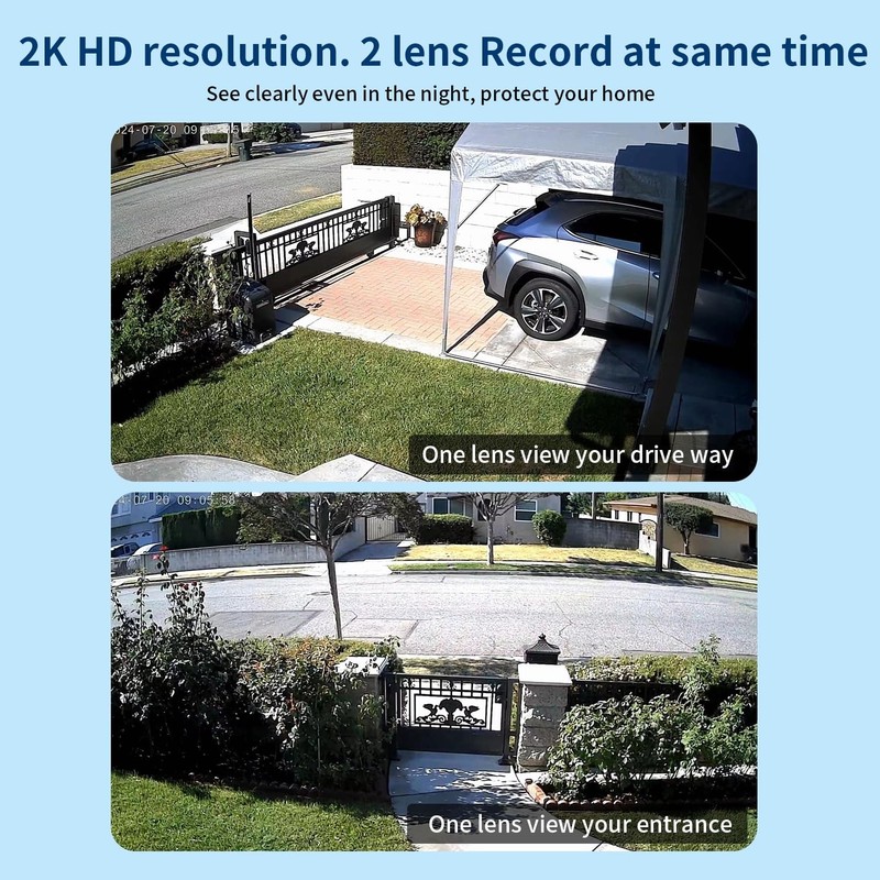 Dual Lens WiFi Security Camera Outdoor PTZ Auto Tracking Home Surveillance Night gallery