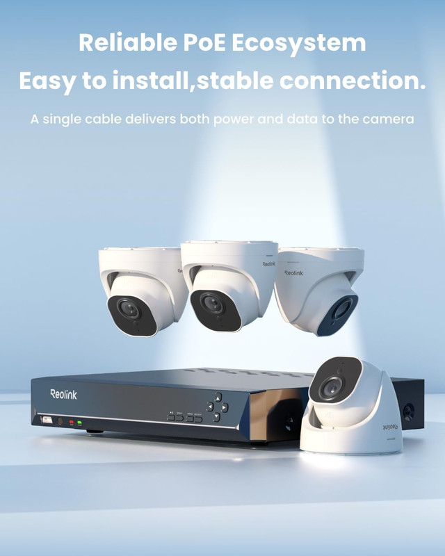 REOLINK 4K Security Camera System, 4Pcs H.265 Poe Wired Turret Cameras with Pers gallery