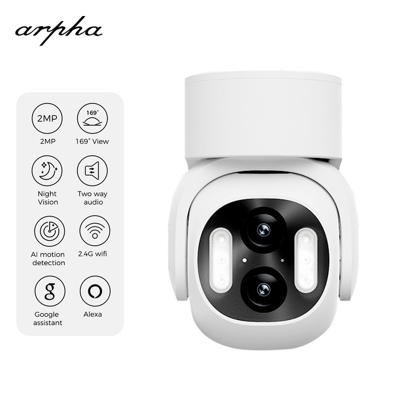ARPHA 2MP Wireless Security Camera Outdoor Pan and Tilt Human Detection APP Ctrl