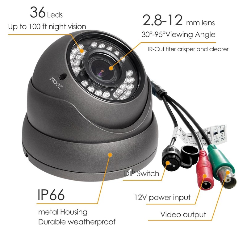 Analog CCTV HD 1080P 4-in-1 (TVI/AHD/CVI/CVBS) Dome Outdoor, 2.8mm-12mm Manua... gallery