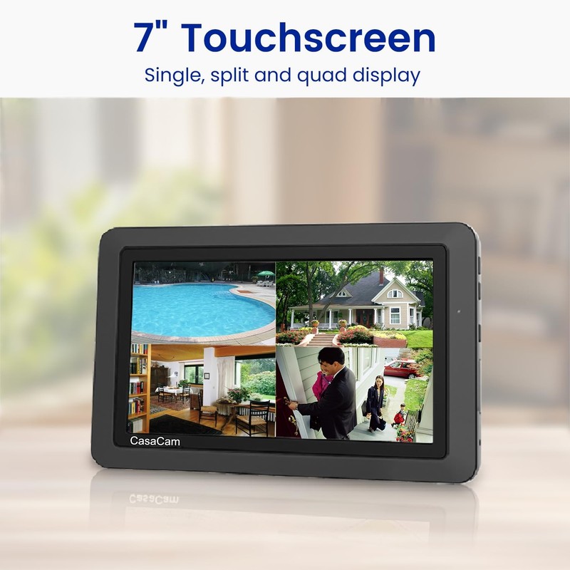 CasaCam VS802 Wireless Security Camera System with 7 Touchscreen Monitor and... gallery