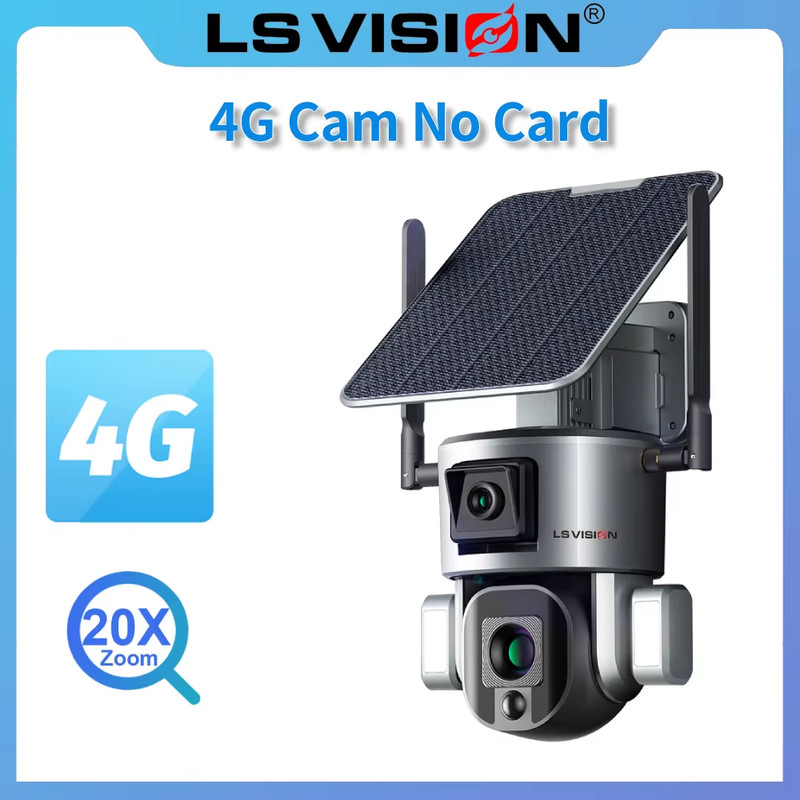 20X Zoom 4K 4G SIM Solar Camera Outdoor Wifi Surveillance Cameras 8MP Dual Scree gallery