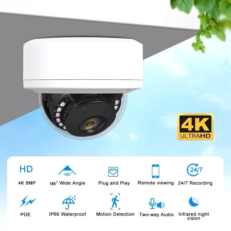 8MP PoE Fisheye Panoramic Dome Camera Built-in MIC/Speaker/SD Card Slot gallery