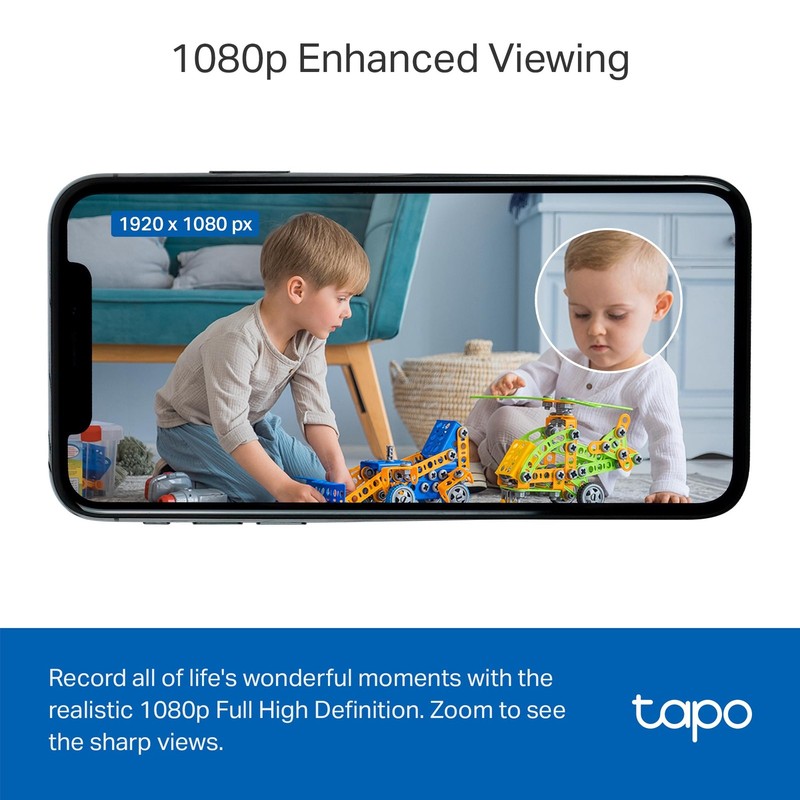 Tapo 1080P Indoor Wired Security Camera - Works as a Baby 1-Pack, Black gallery