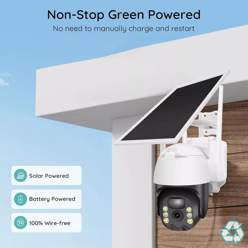 Solar Battery Powered WiFi Security Camera 3MP IP Pan Tilt Outdoor Security Cam gallery