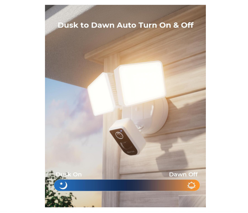 DeerTalk Floodlight Wired 2K HD Camera / Alexa / Motion Detection / 2-Way Audio gallery