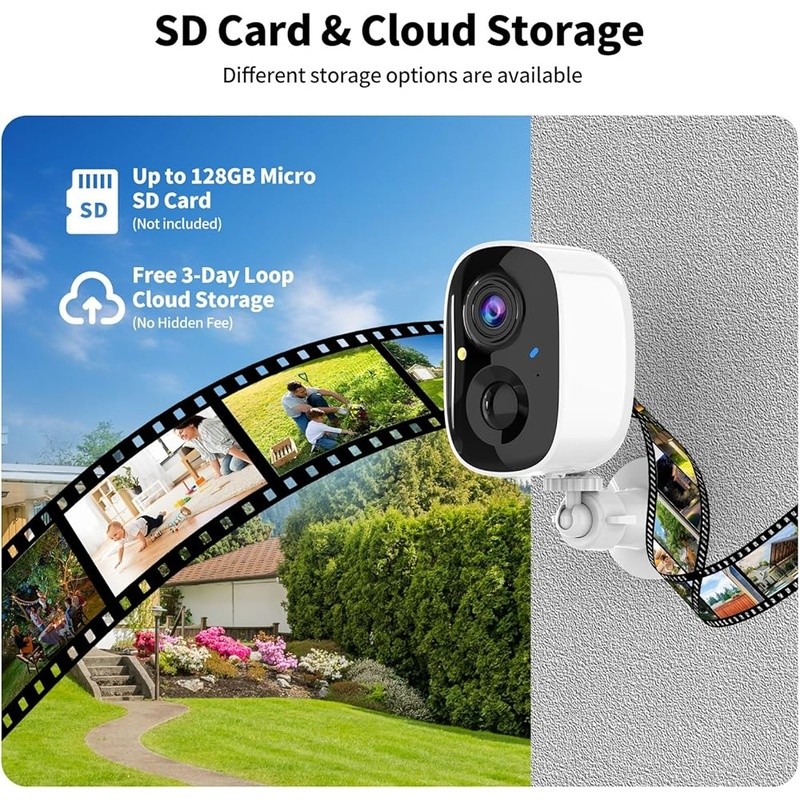 2K UHD Wireless Outdoor Security Camera W/ Night Vision & Two-Way Audio New gallery