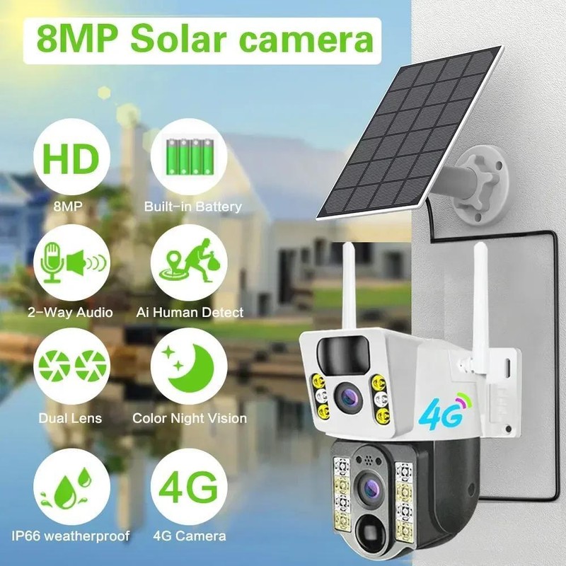 Outdoor Solar Camera 4G/WIFI Waterproof High-definition Night Vision Monitor gallery