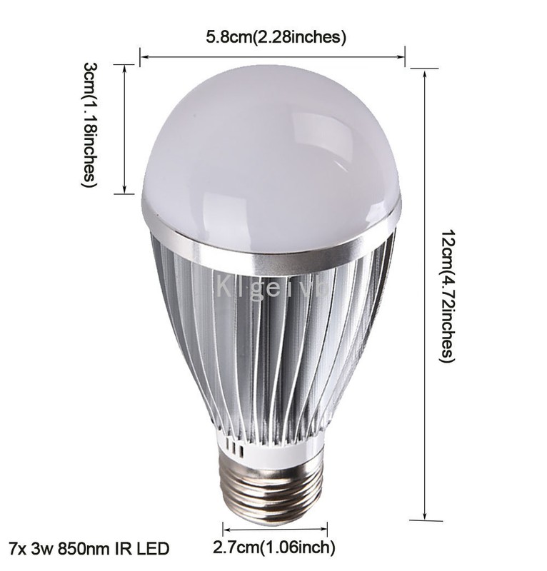 1PCS IR illuminator LED 850nm Infrared Bulb 21Watt E27 E26 Screw for CCTV Camera gallery