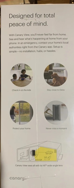 Canary View Indoor Security Camera Home Monitoring wIFI Wide angle lens gallery
