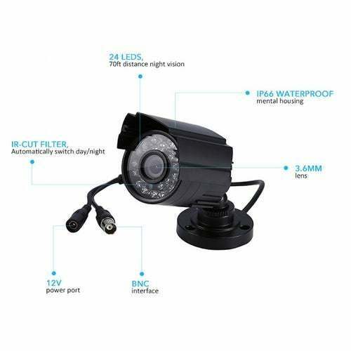 3.6mm 720P AHD Waterproof Outdoor Security Camera IR Night Vision NCST System US gallery