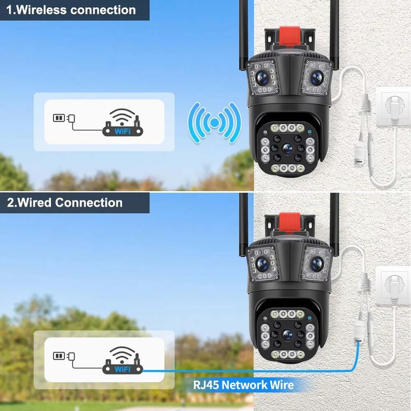 9MP Camara De Seguridad Wifi Inalambricas Para Casa y Exterior Con Audio Video gallery