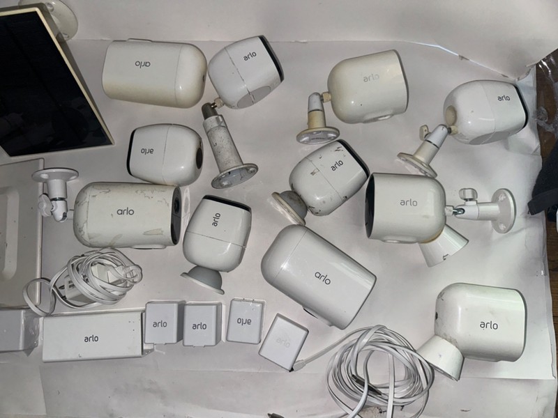 Arlo Wireless Security Cameras Lot of 11 Camera, Batteries, Solar Chargers, Etc gallery