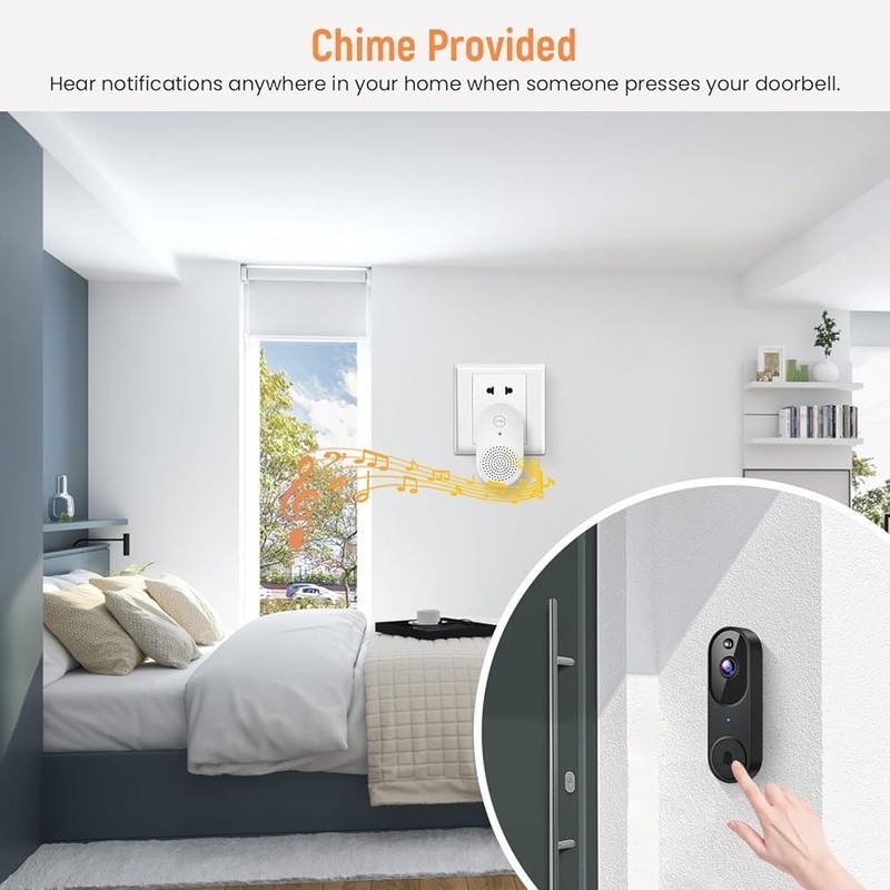 Smart Wi-Fi Doorbell Camera 2-Way Audio Night Vision Motion Detection Security gallery