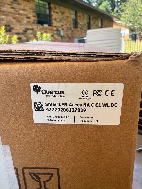 Quercus License Plate Camera SmartLPR Access NA CL WL 12VDC New in Box gallery
